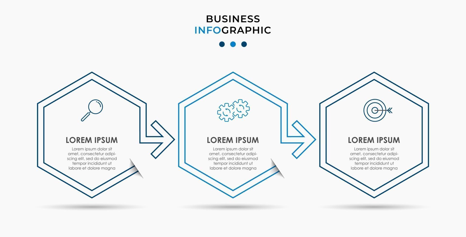 Minimal Business Infographics template. Timeline with 6 steps, options and marketing icons .Vector linear infographic with two circle conected elements. Can be use for presentation. Eps10 vector