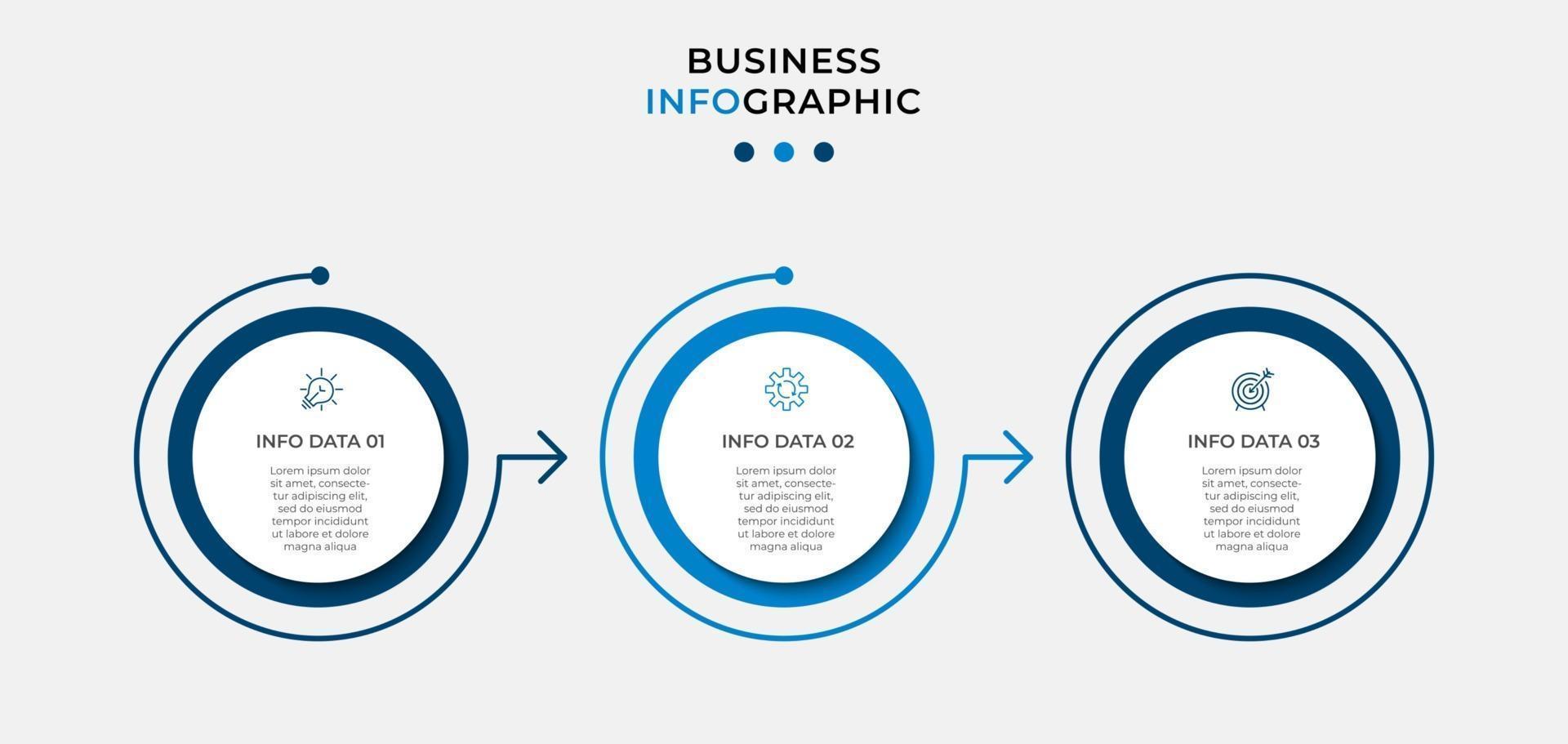 Minimal Business Infographics template. Timeline with 6 steps, options and marketing icons .Vector linear infographic with two circle conected elements. Can be use for presentation. Eps10 vector