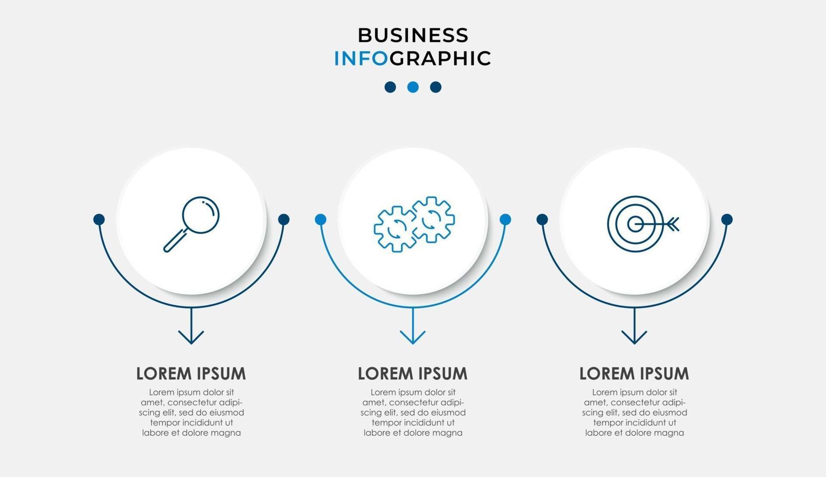 Minimal Business Infographics template. Timeline with 6 steps, options and marketing icons .Vector linear infographic with two circle conected elements. Can be use for presentation. Eps10 vector