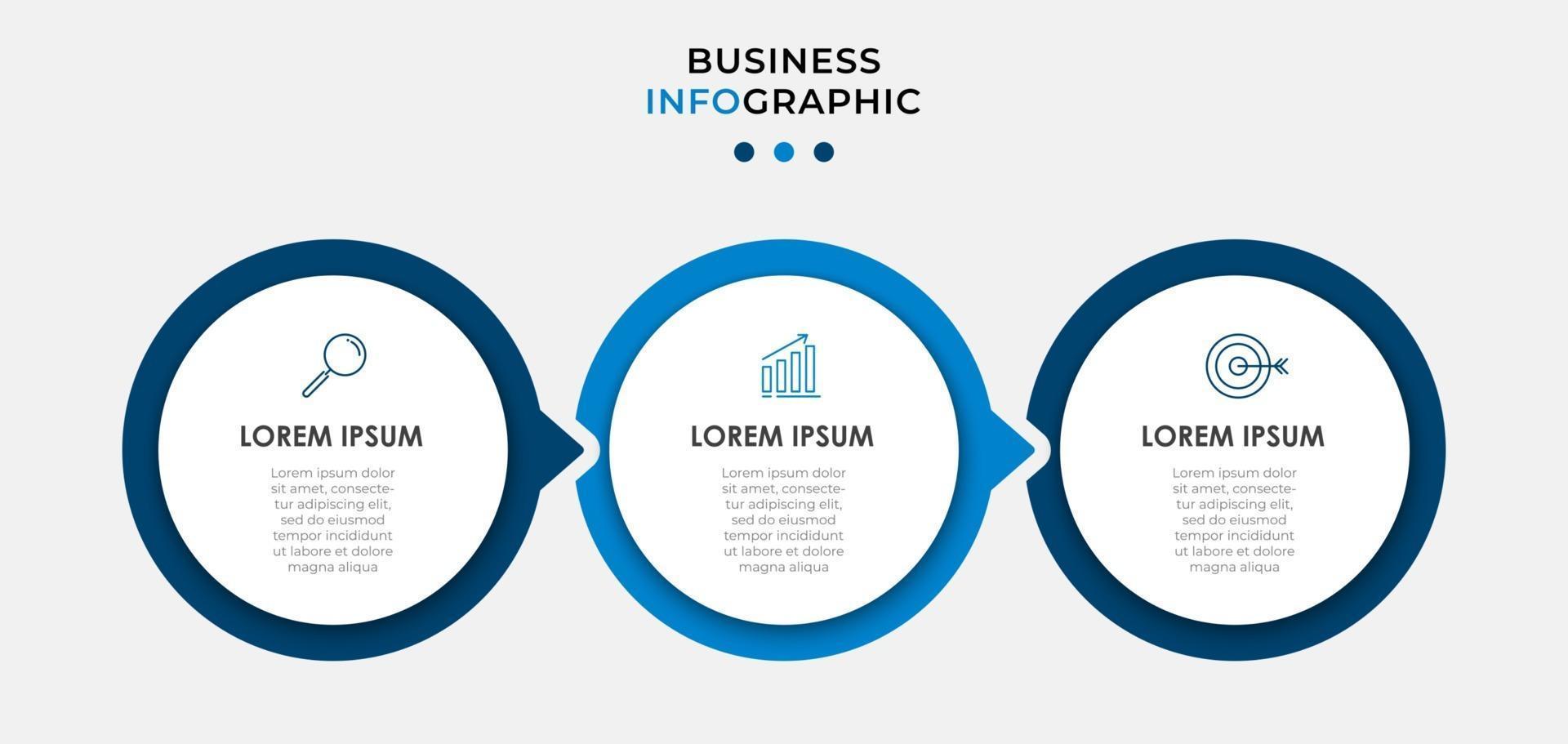 Minimal Business Infographics template. Timeline with 6 steps, options and marketing icons .Vector linear infographic with two circle conected elements. Can be use for presentation. Eps10 vector