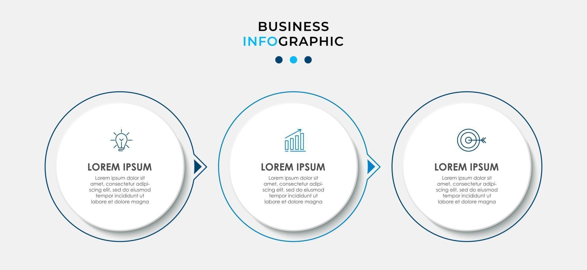 Minimal Business Infographics template. Timeline with 6 steps, options and marketing icons .Vector linear infographic with two circle conected elements. Can be use for presentation. Eps10 vector