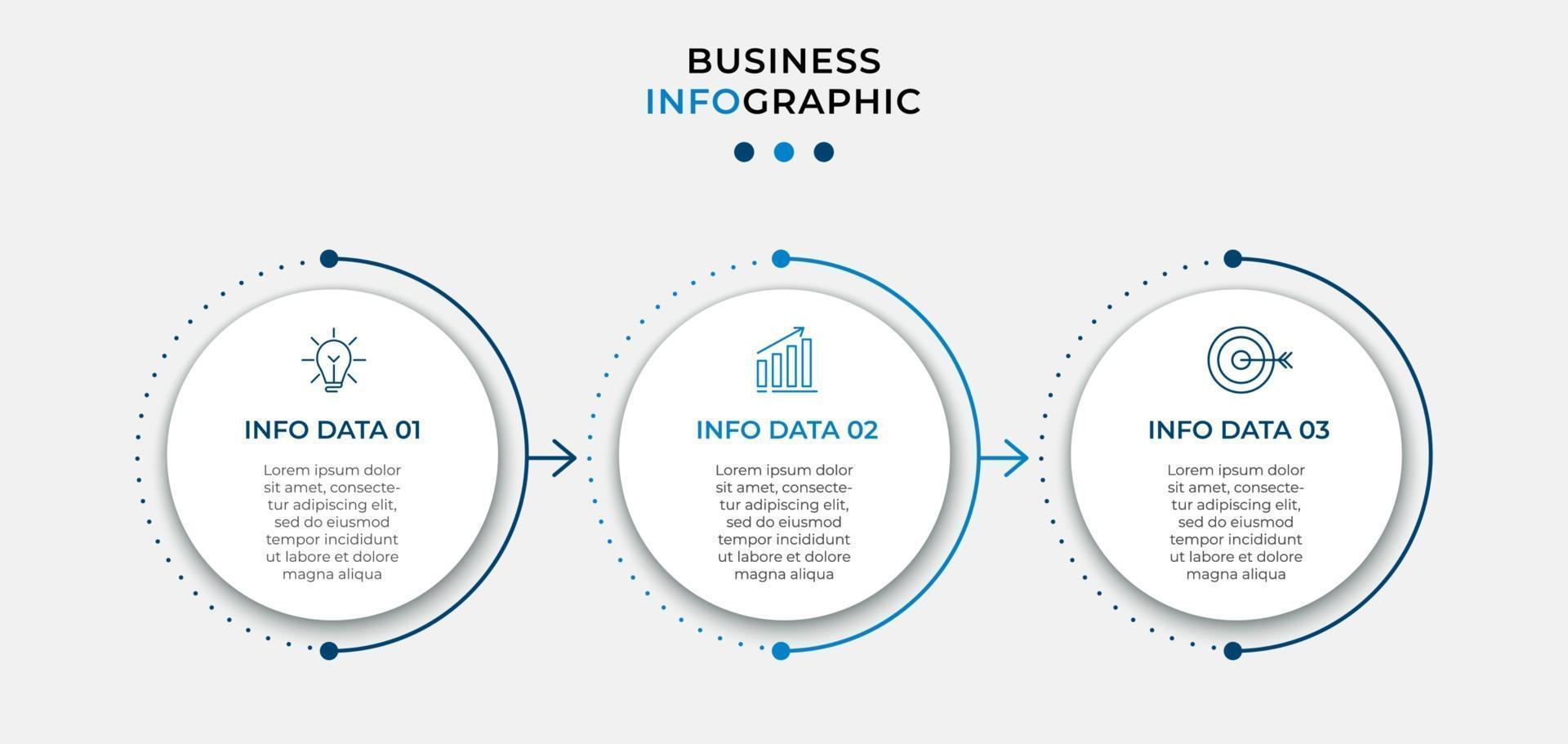 Minimal Business Infographics template. Timeline with 6 steps, options and marketing icons .Vector linear infographic with two circle conected elements. Can be use for presentation. Eps10 vector
