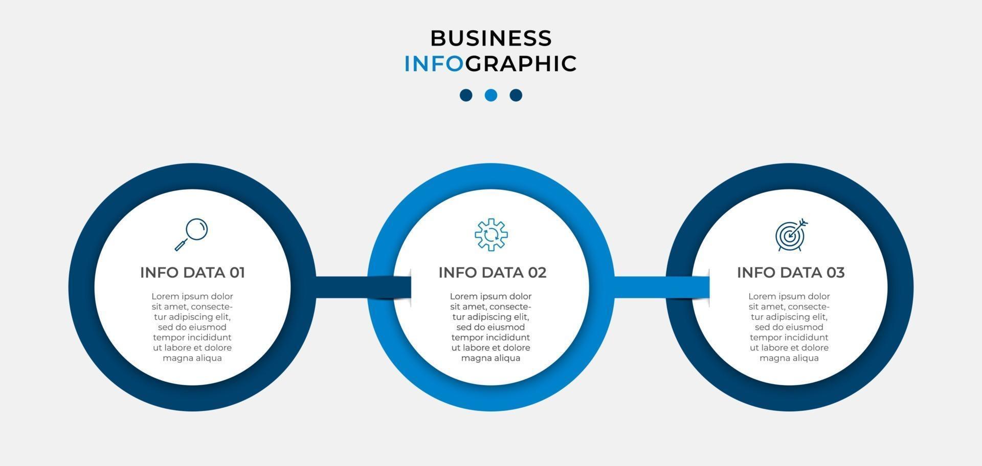 Minimal Business Infographics template. Timeline with 6 steps, options and marketing icons .Vector linear infographic with two circle conected elements. Can be use for presentation. Eps10 vector