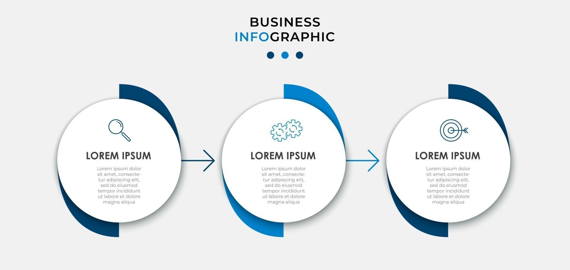 Minimal Business Infographics template. Timeline with 6 steps, options and marketing icons .Vector linear infographic with two circle conected elements. Can be use for presentation. Eps10 vector