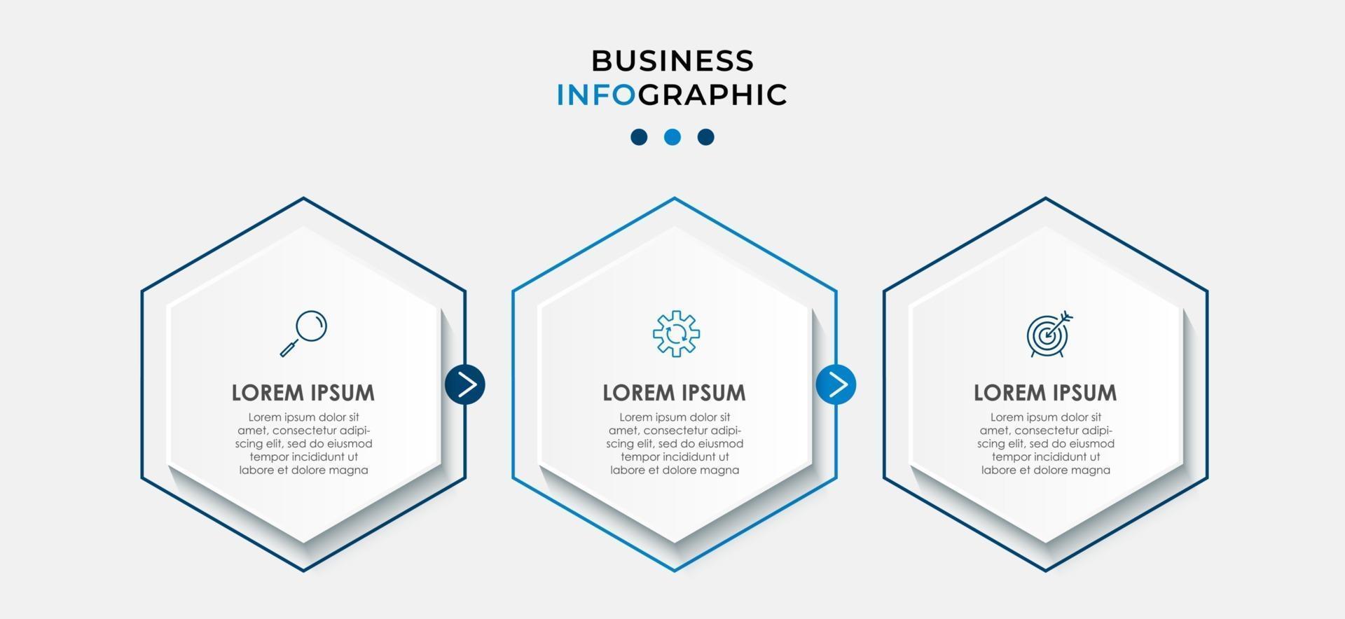 Minimal Business Infographics template. Timeline with 6 steps, options and marketing icons .Vector linear infographic with two circle conected elements. Can be use for presentation. Eps10 vector