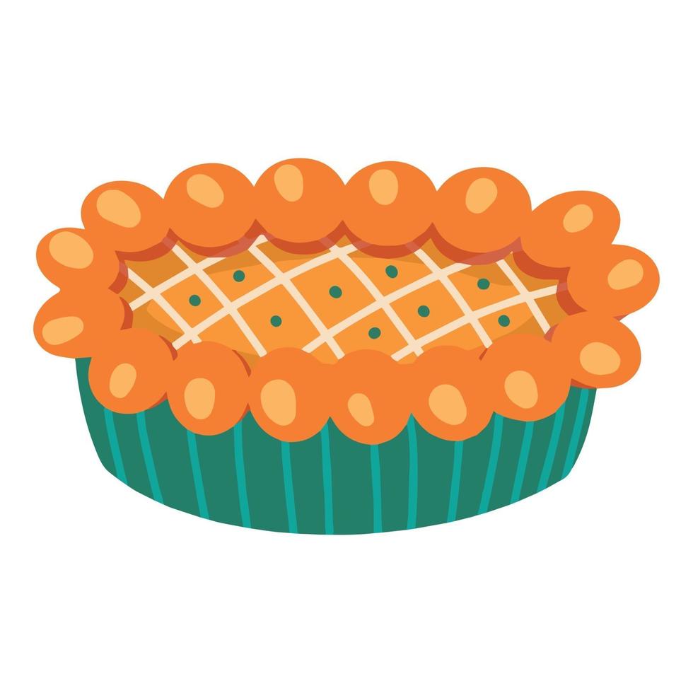 pastel de calabaza sobre un fondo blanco. tarta de calabaza casera tradicional americana. ilustración vectorial vector