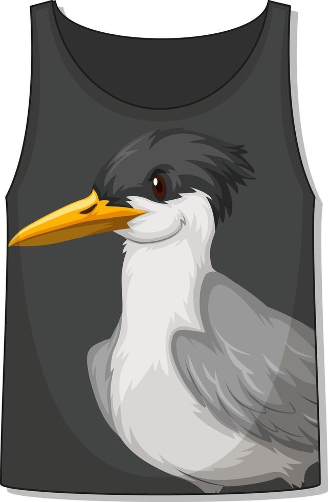Front of tank top sleeveless with bird pattern vector