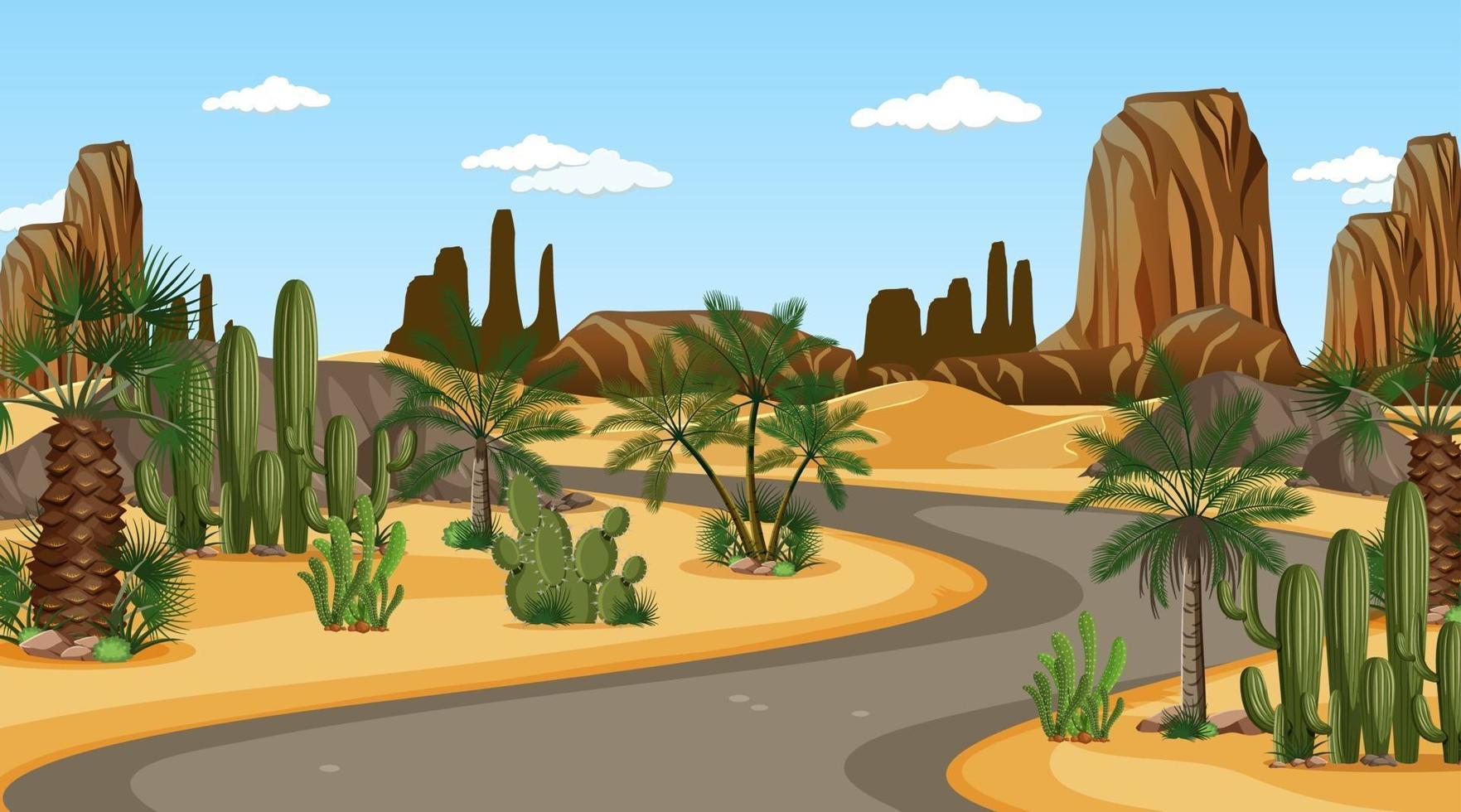 Desert day time scene vector
