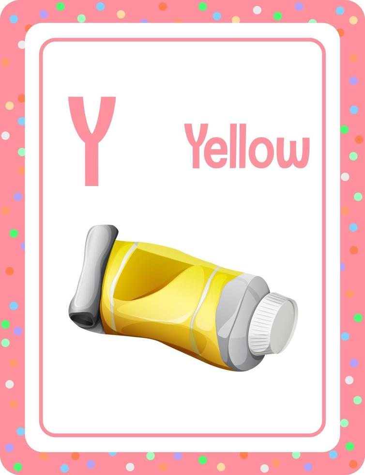 Alphabet flashcard with letter Y for Yellow vector