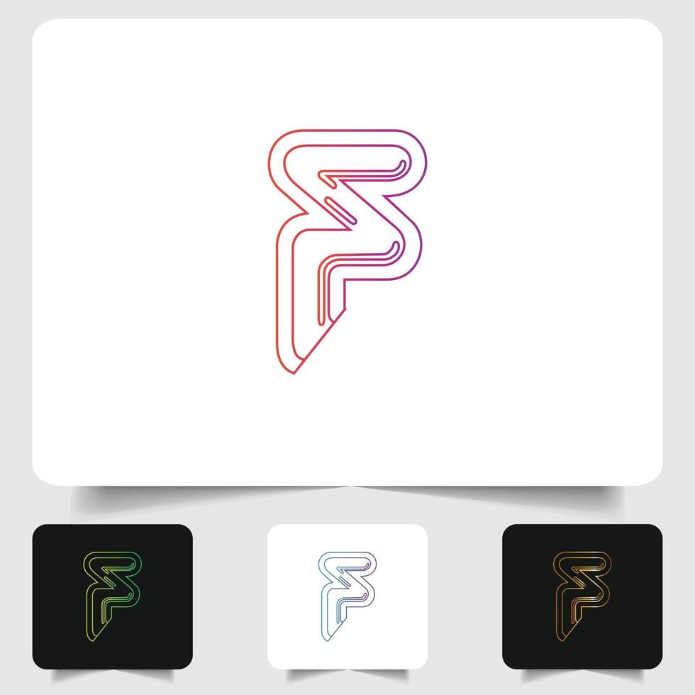 F letter logo modern abstract gradient design vector