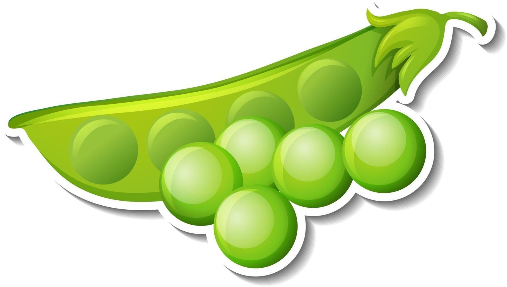 Green beans sticker on white background vector