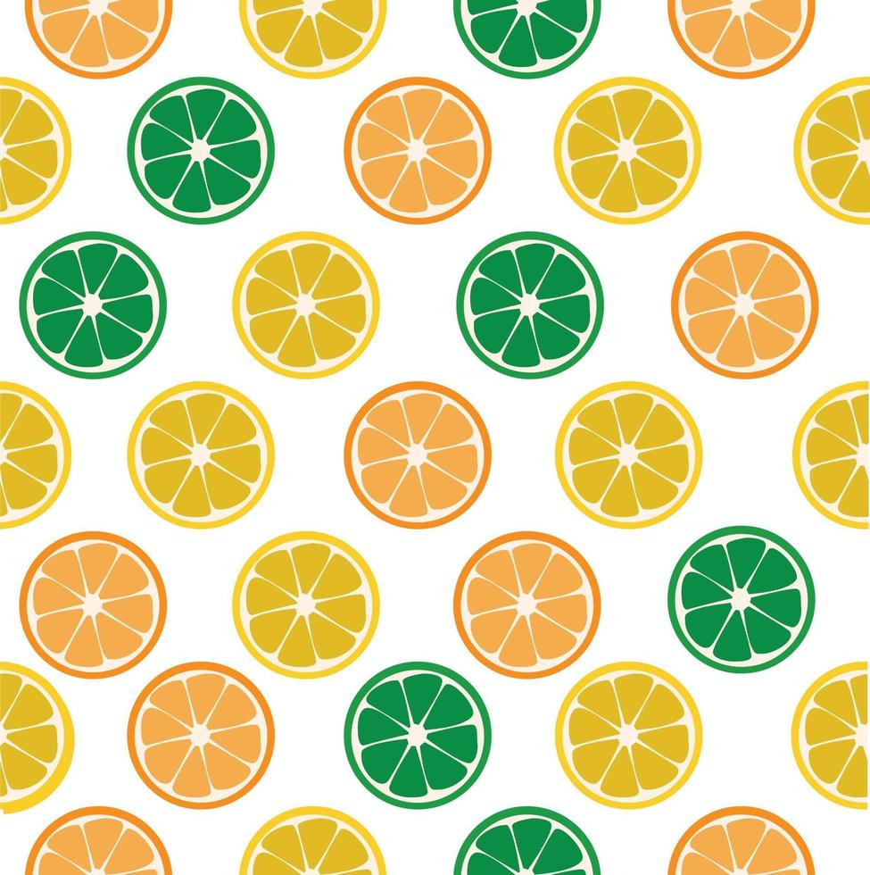 lemon and orange slices Seamless pattern vector