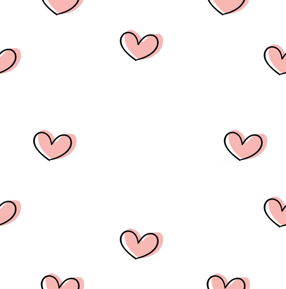 Small hearts vector seamless pattern