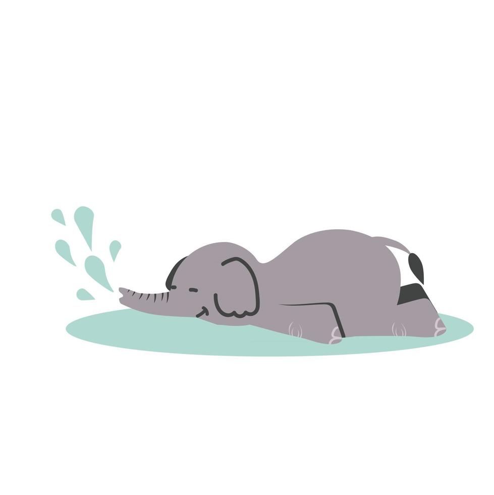 Cute cartoon elephants sleeping vector