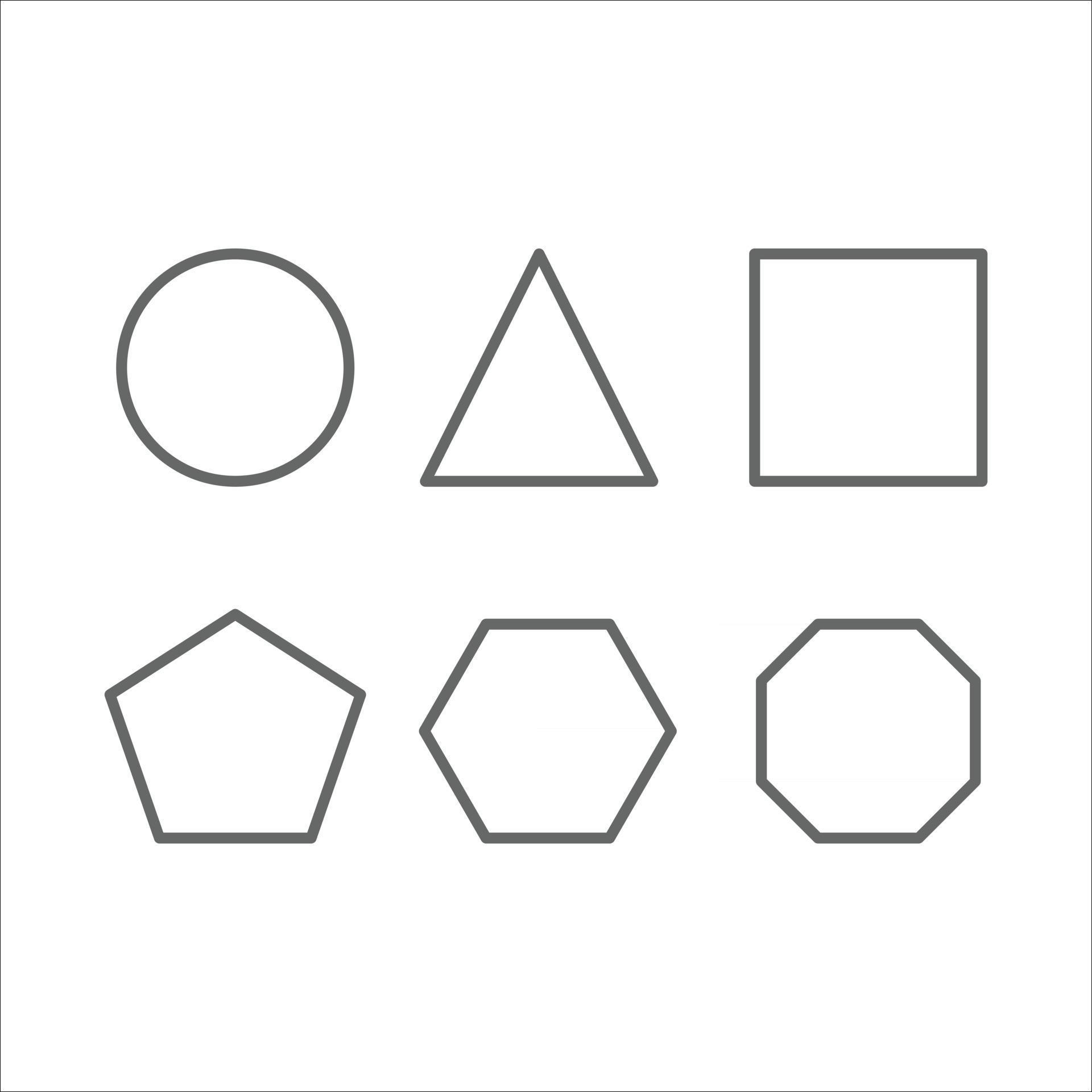 Outline Geometric Shapes Icon Vector On White Background 2882811 Vector