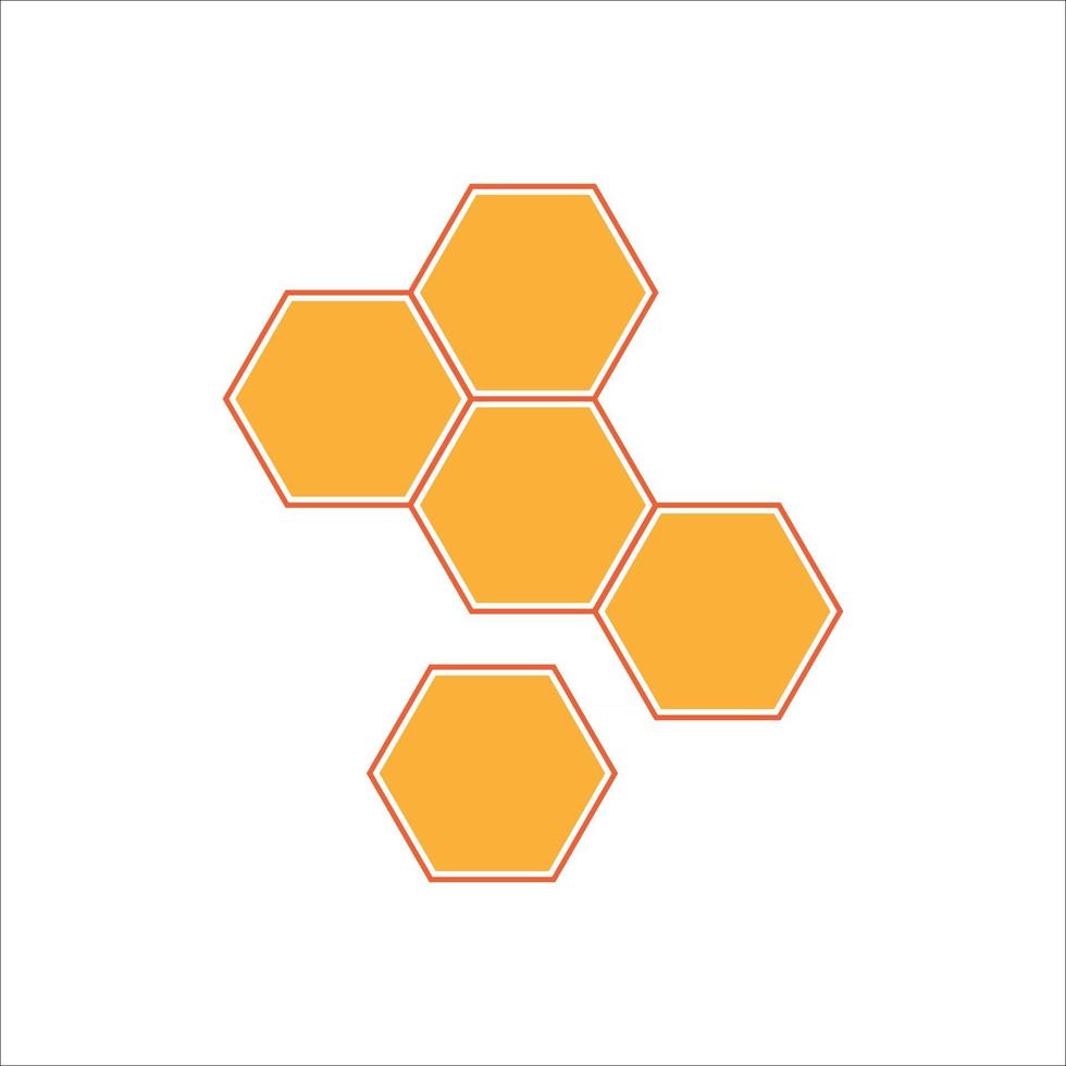 fondo del icono de la abeja del panal vector