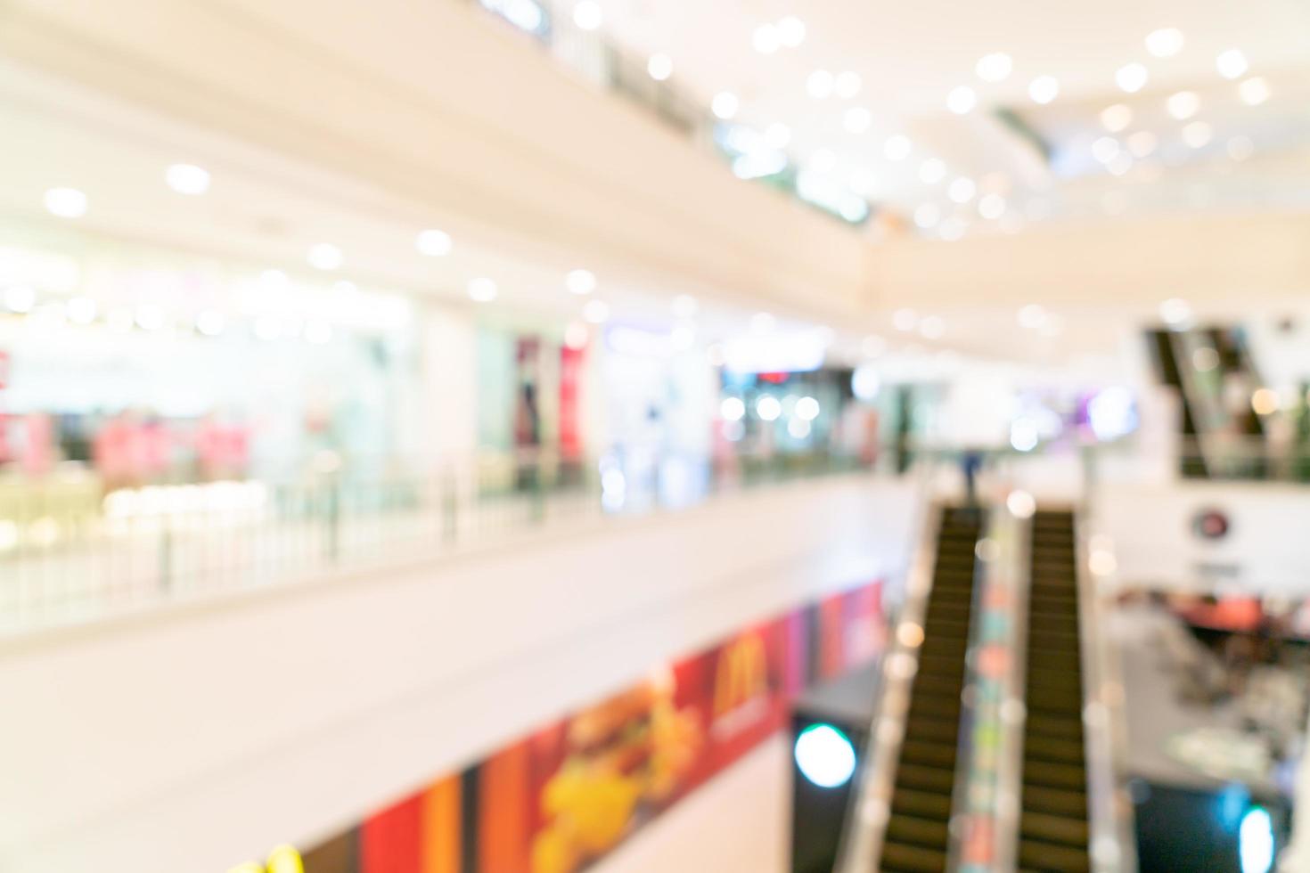 Desenfoque abstracto tienda y tienda en el centro comercial de fondo foto