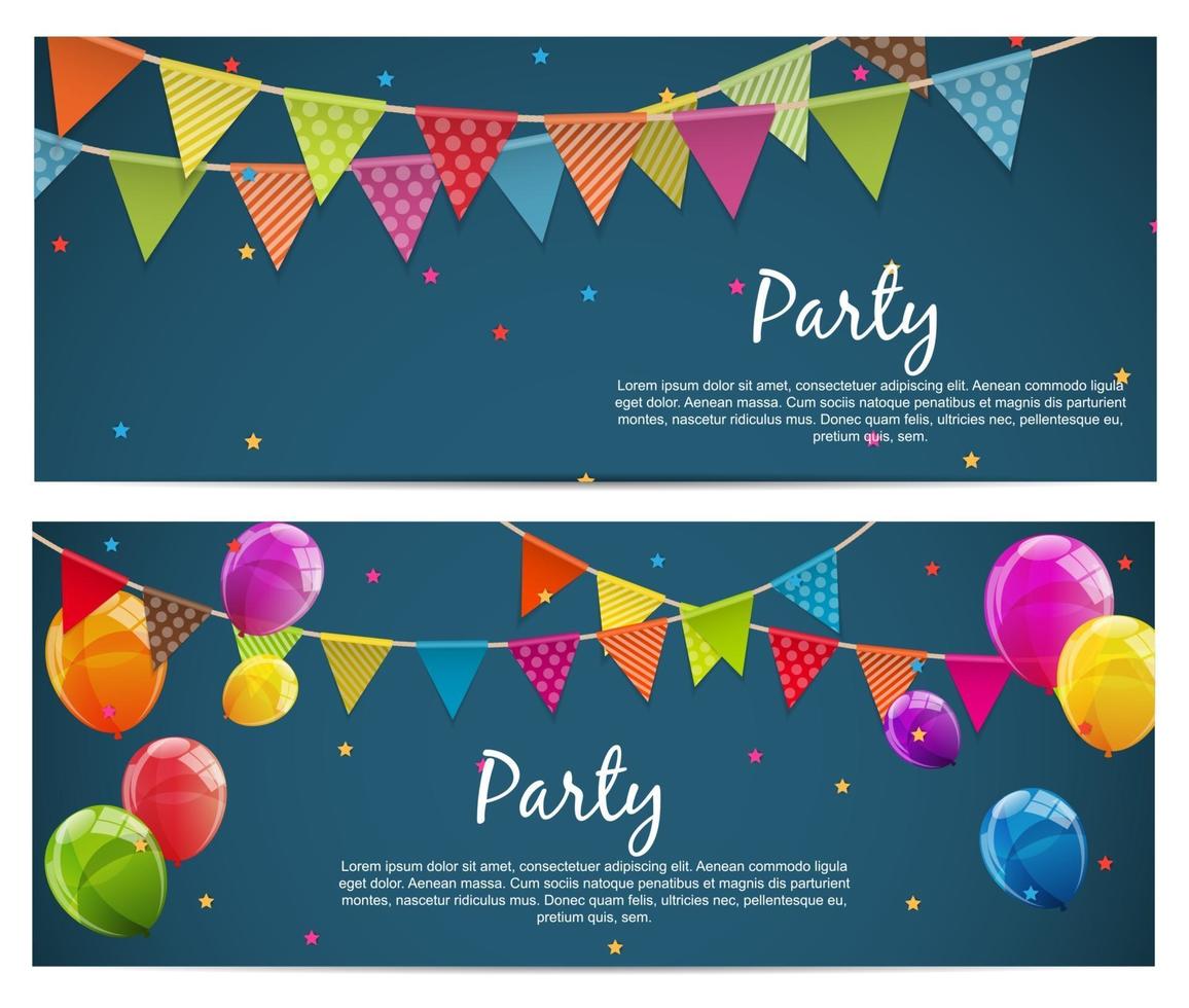 Party Background with Flags Vector Illustration