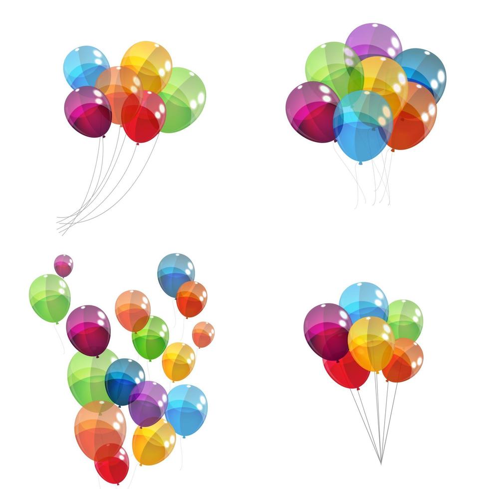 Color Glossy Balloons Background Vector Illustration