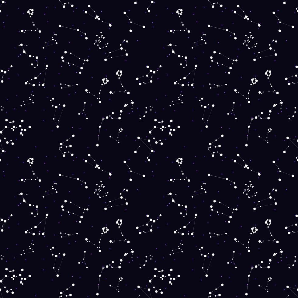 Seamless Pattern. Zodiac Sign of the Beautiful Bright Stars on C vector