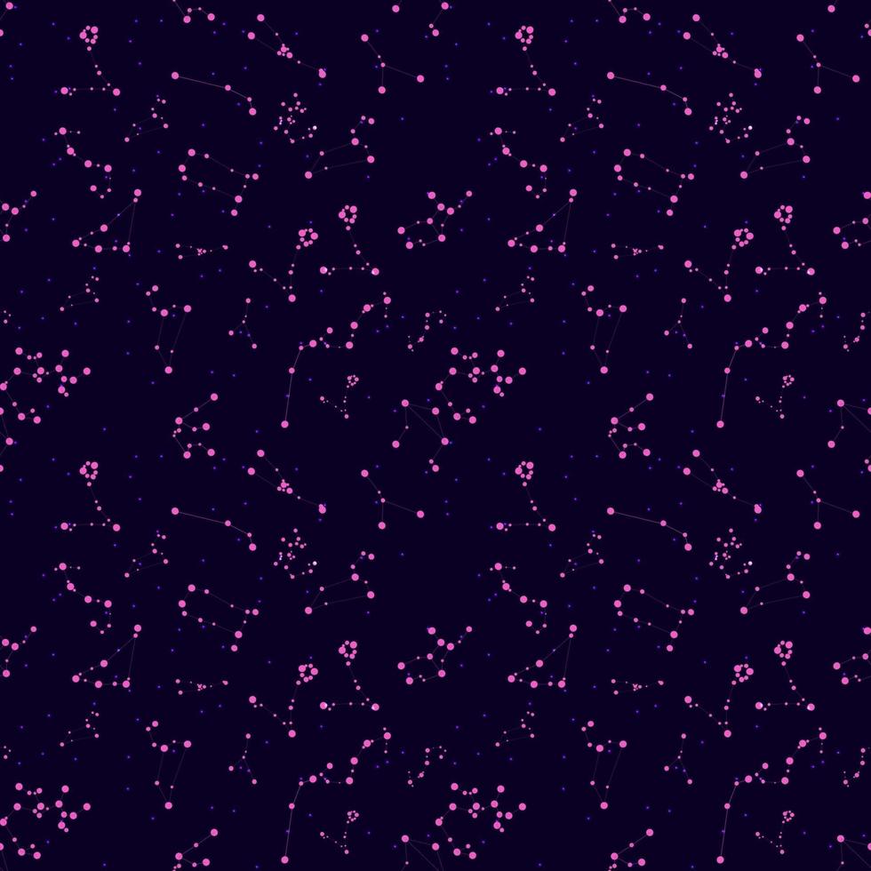Seamless Pattern. Zodiac Sign of the Beautiful Bright Stars on C vector