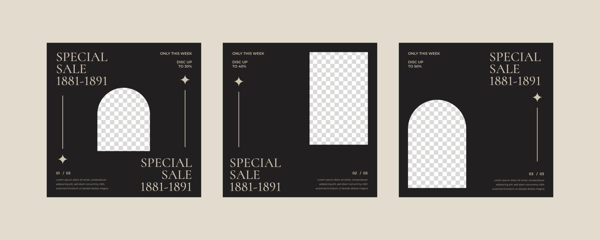Minimalist social media post template vector