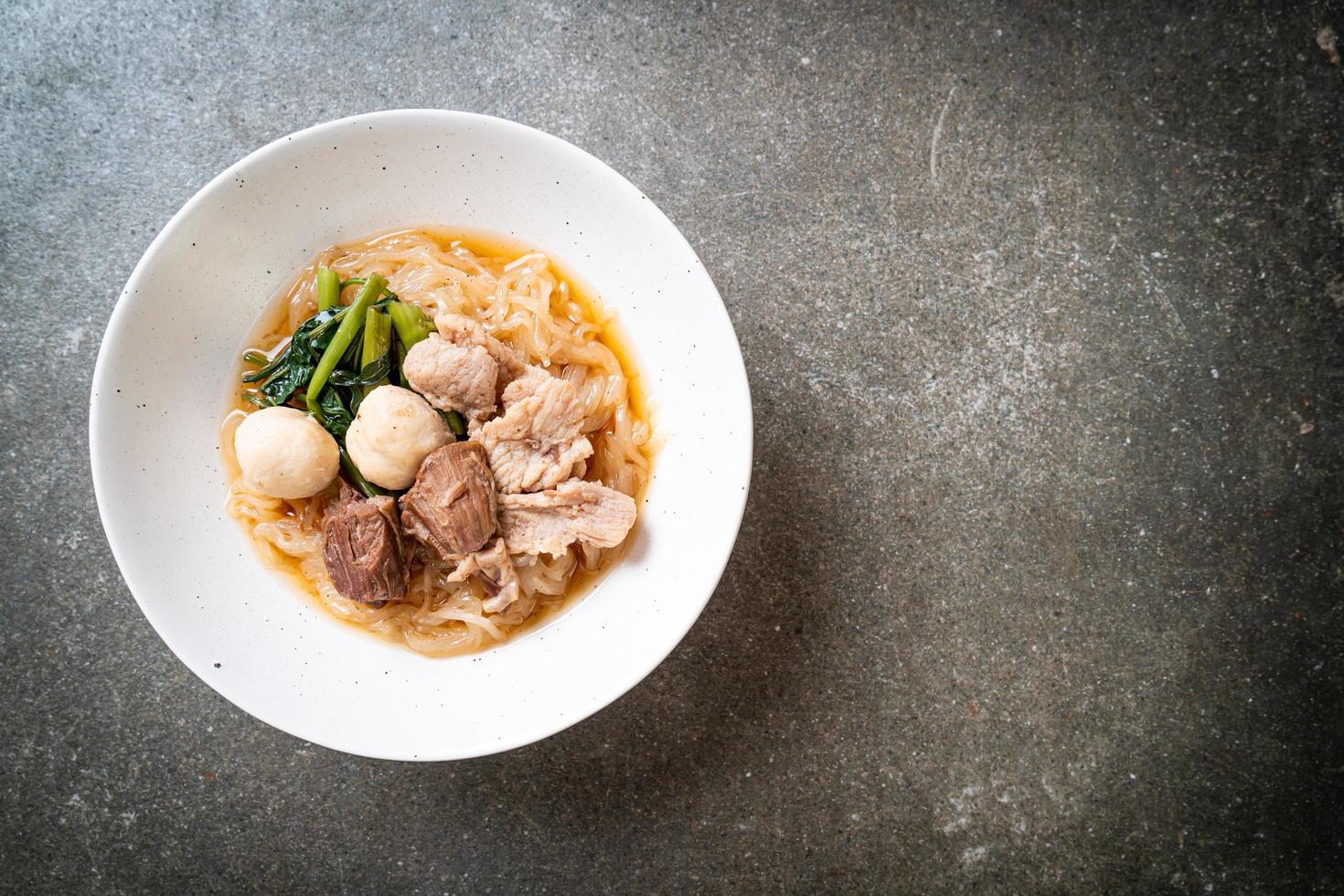 Braised pork noodles bowl photo