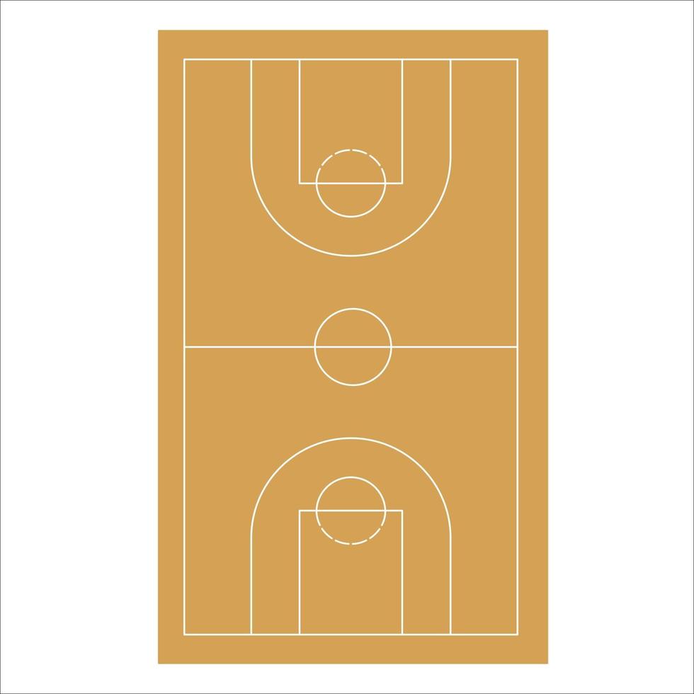 vector de cancha de baloncesto sobre fondo blanco