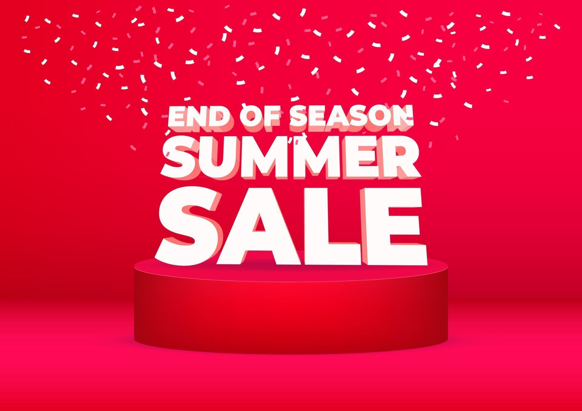 End of season summer sale poster or flyer design. End of season summer