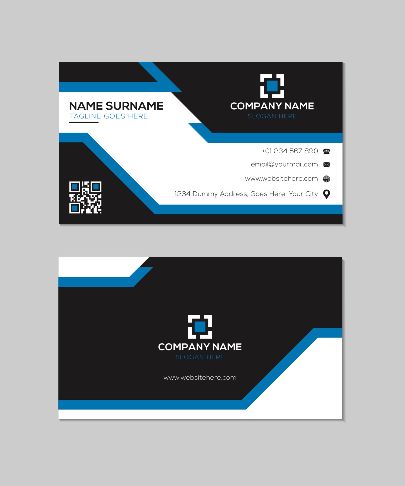 Modern Creative Business Card Template Design in Illustrator 2883396