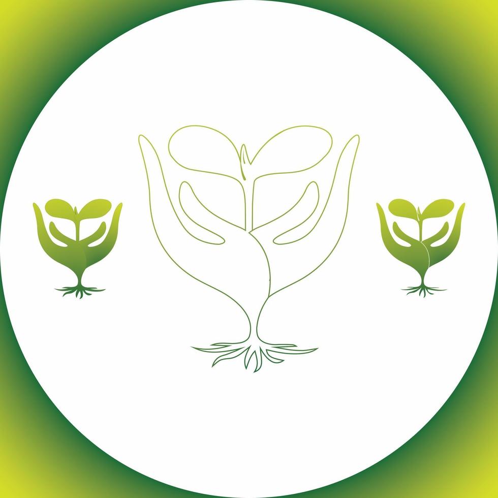 Care of plant line icon. Hand, holding, sapling, leaf. Gardening concept. Vector illustration can be used for topics like growth, planting, ecology