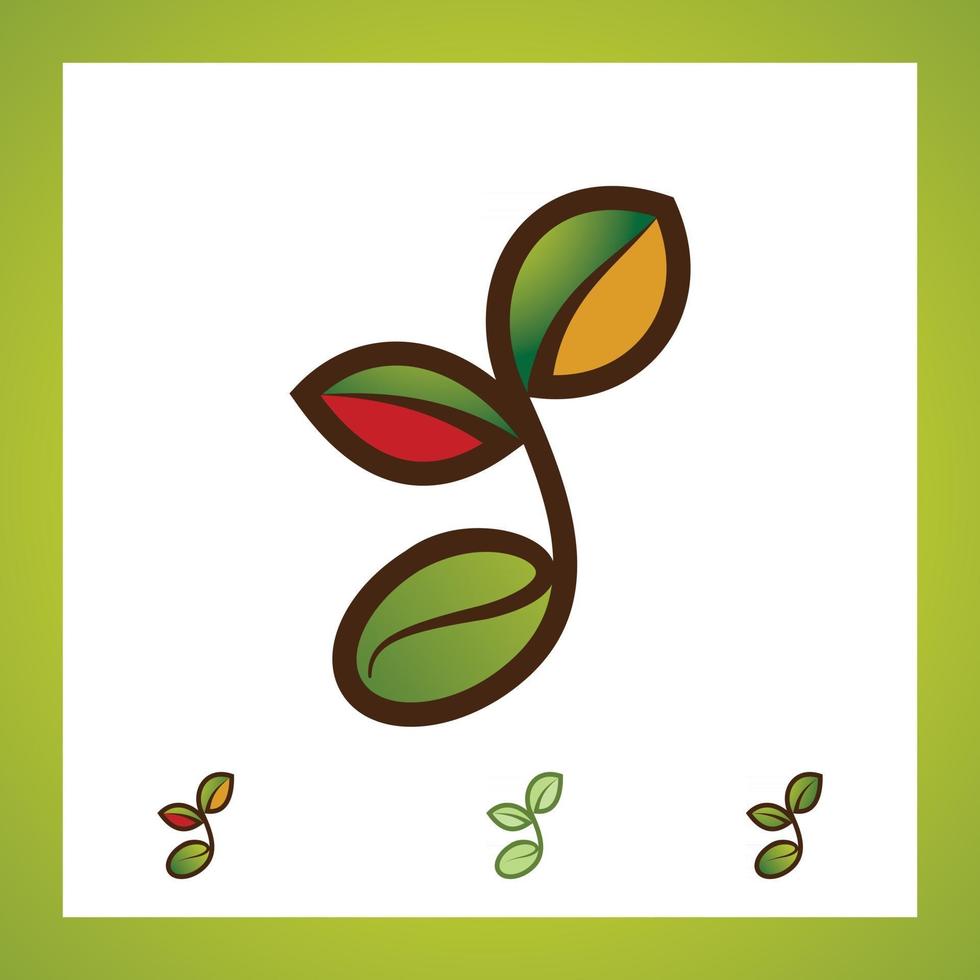 brote eco logo, plántula de hoja verde, concepto de diseño abstracto de planta en crecimiento para el tema de la tecnología ecológica. icono de ecologia vector