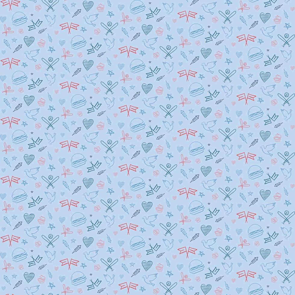 Seamless pattern with american symbols. vector