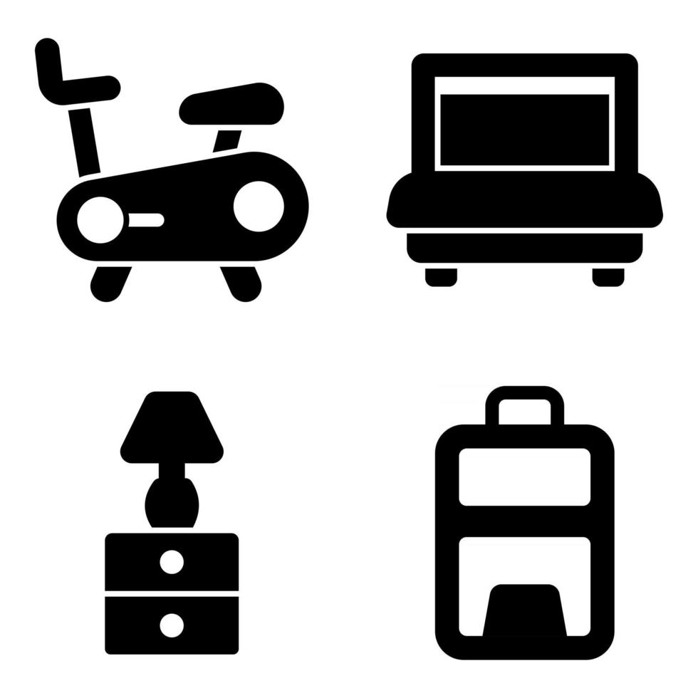 Pack of Hotel and Journey Solid Icons vector