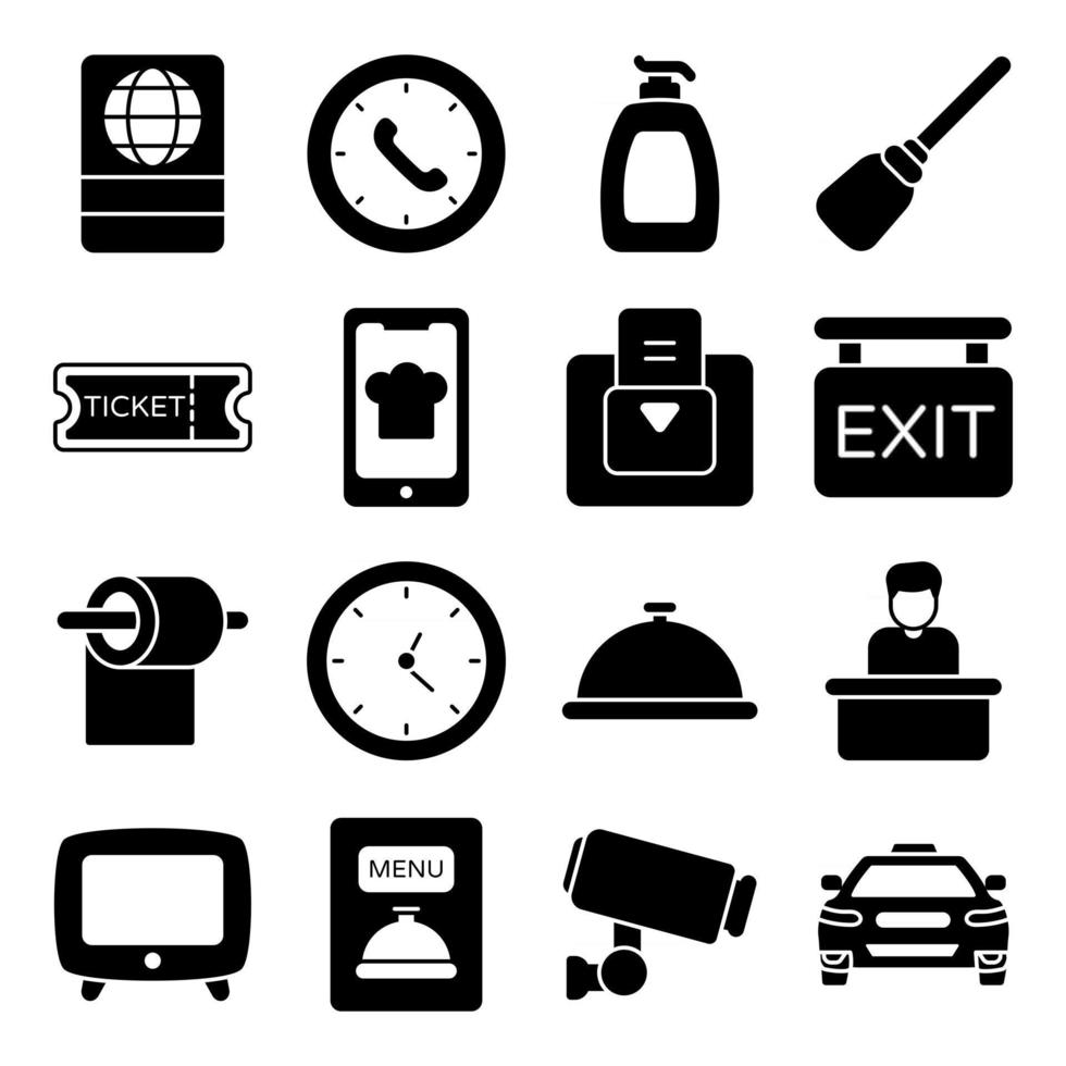 Pack of Holidays Solid Icons vector