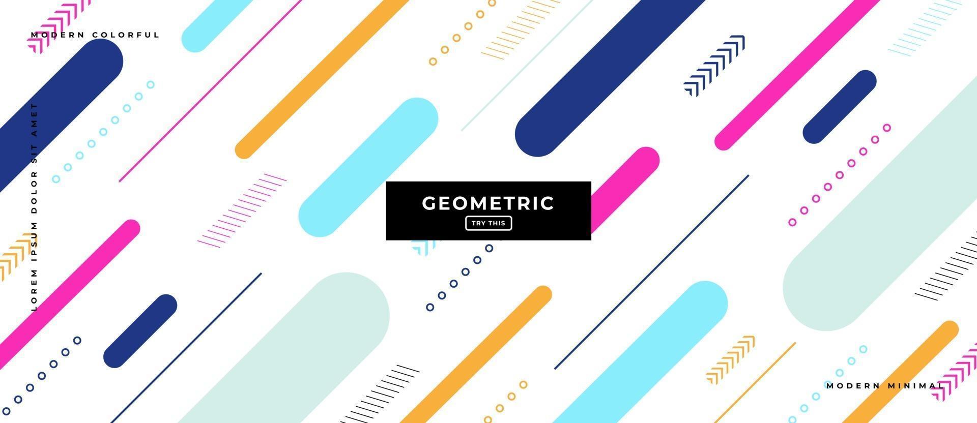 Geometric Color Parallel Shapes in White Background. vector