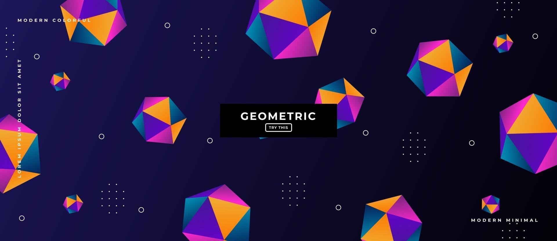 Multicolor Polygonal Geometric Shapes Background. vector