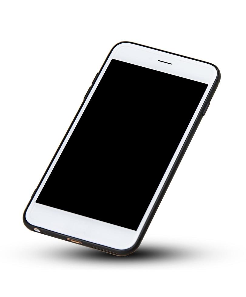 Mobile smart phone on white background technology photo