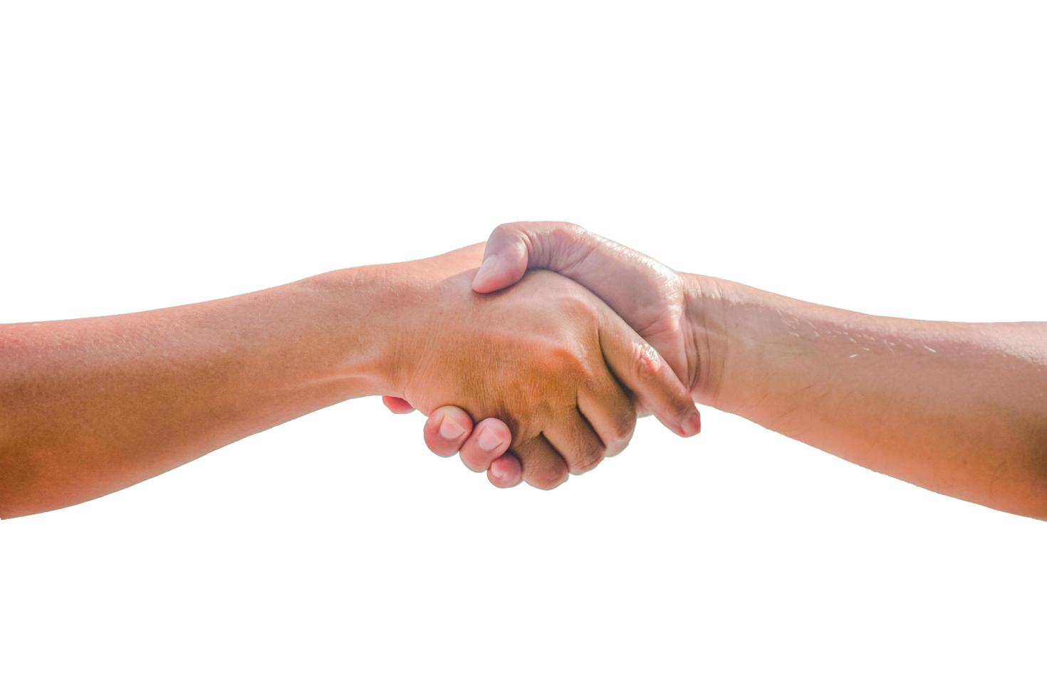 People shaking hands communicate the meaning of unity Business cooperation success teamwork photo