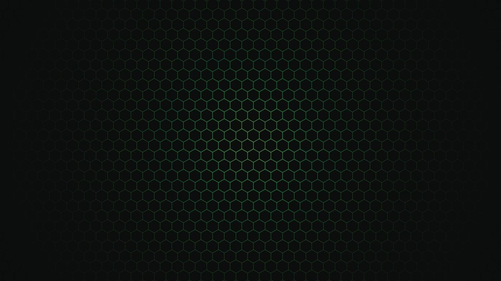 futuristic green and black color hexagonal background vector