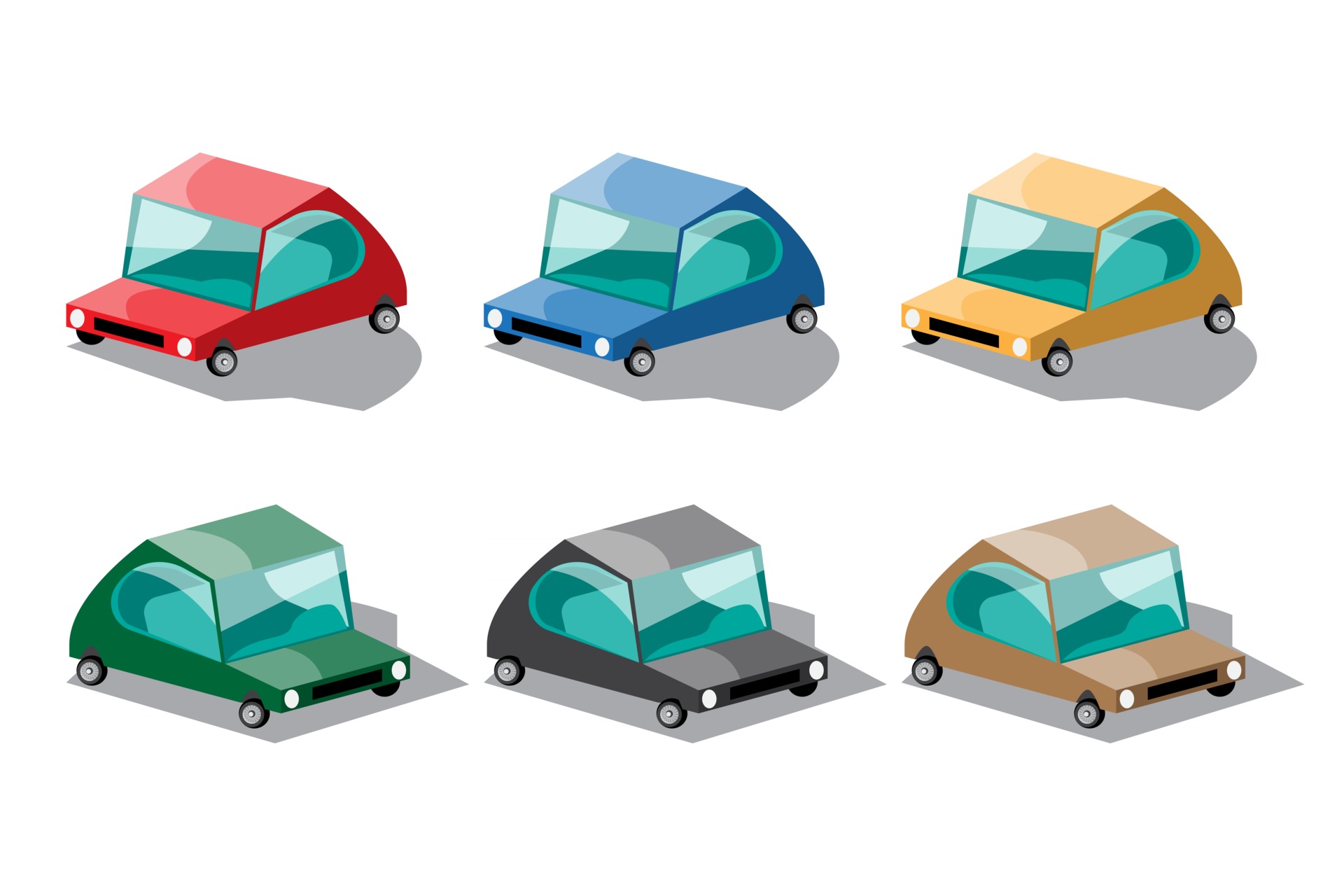 Set of multi colors of fancy cars in cartoon design 2884244 Vector Art at  Vecteezy