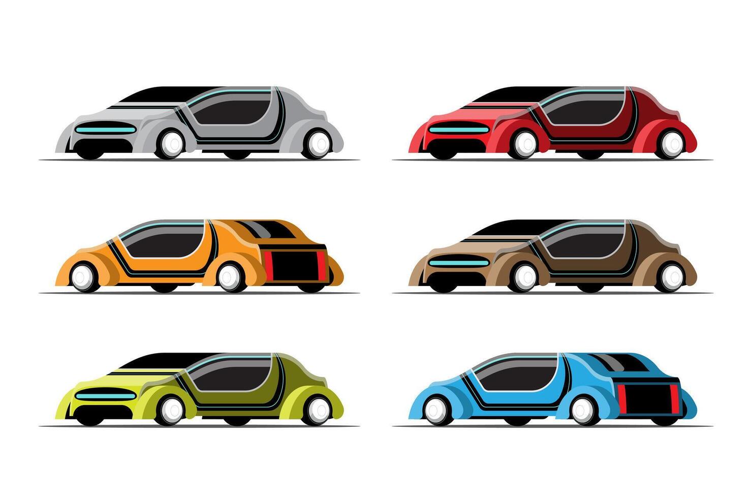 Set  mockup of Hitech luxury car in modern design vector