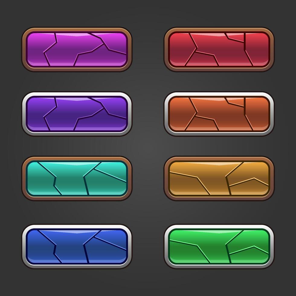 Colorful broken buttons with broken texture design vector