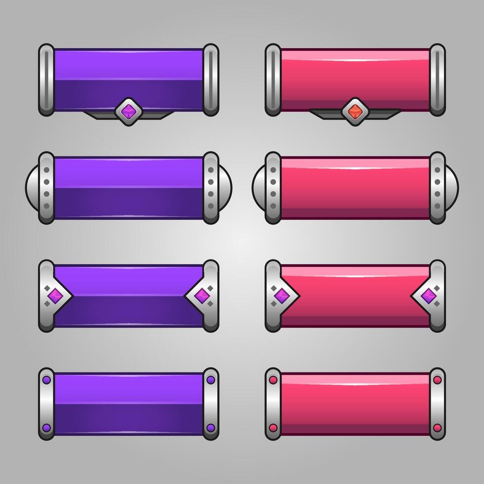 Fantasy Design for game buttons set vector