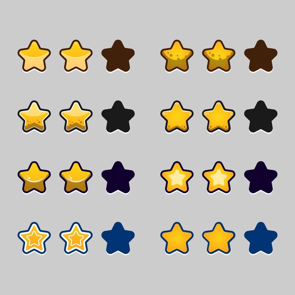 Game level rank stars  set vector