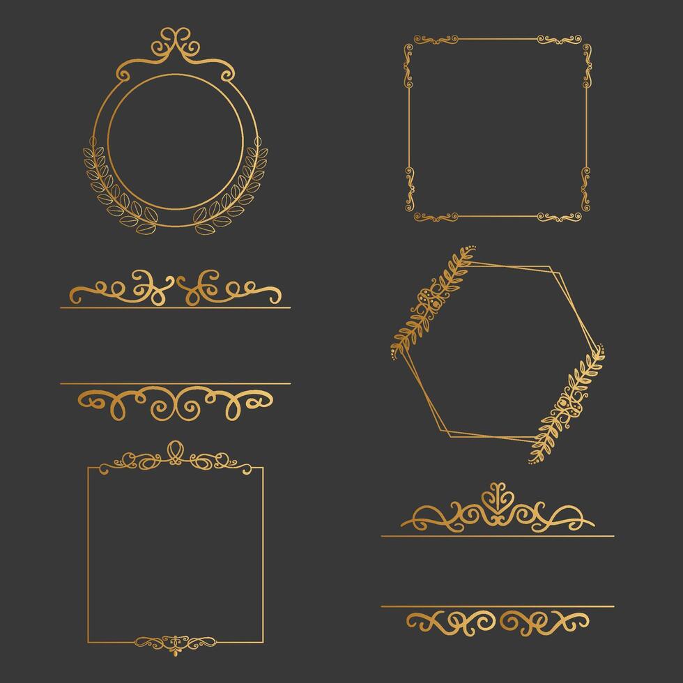 conjunto de elementos de diseño elegante para ilustración vectorial decorativa vector