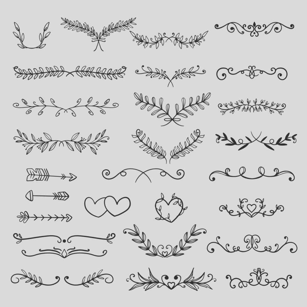 Set of elegant design elements for decorative vector illustration