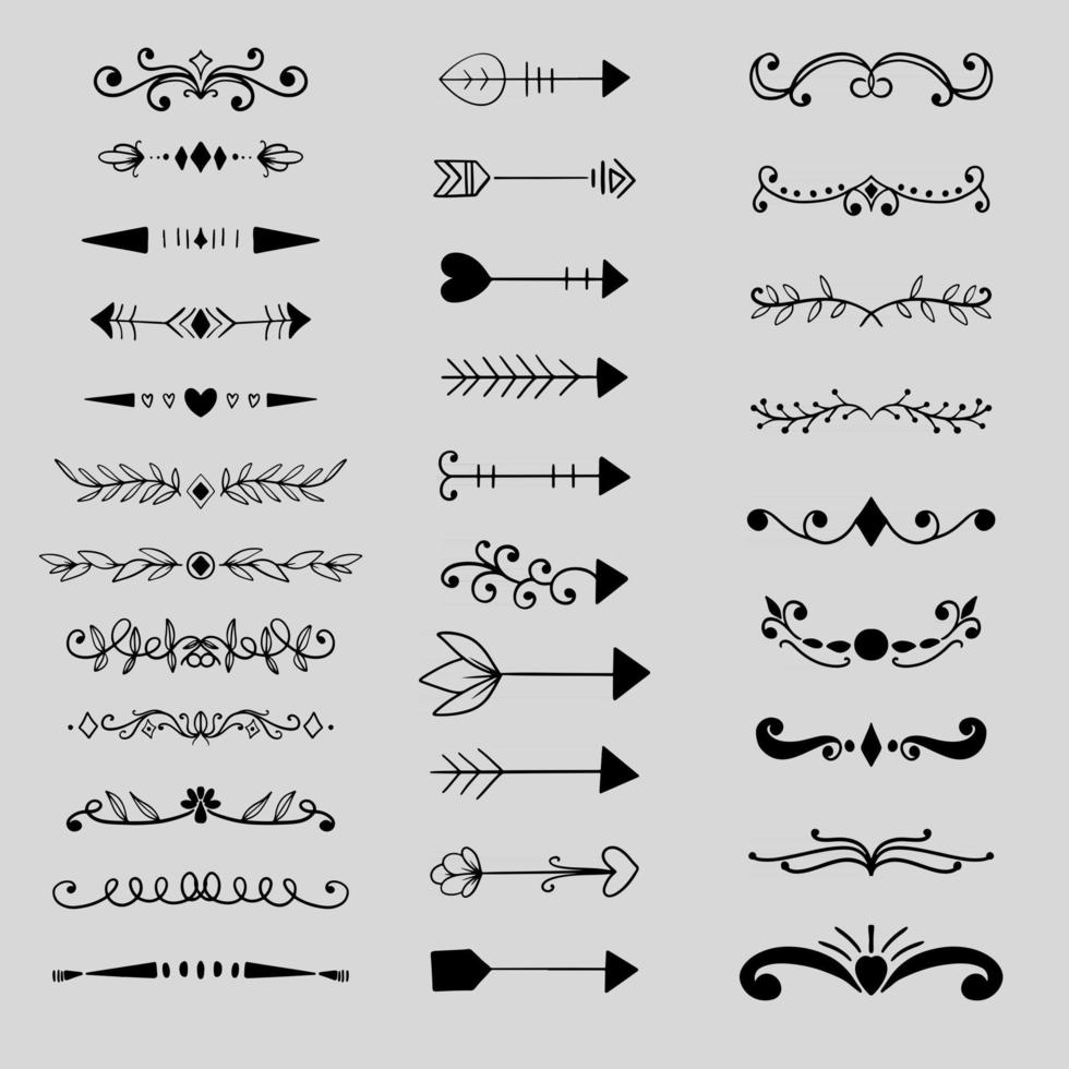 Set of elegant design elements for decorative vector illustration