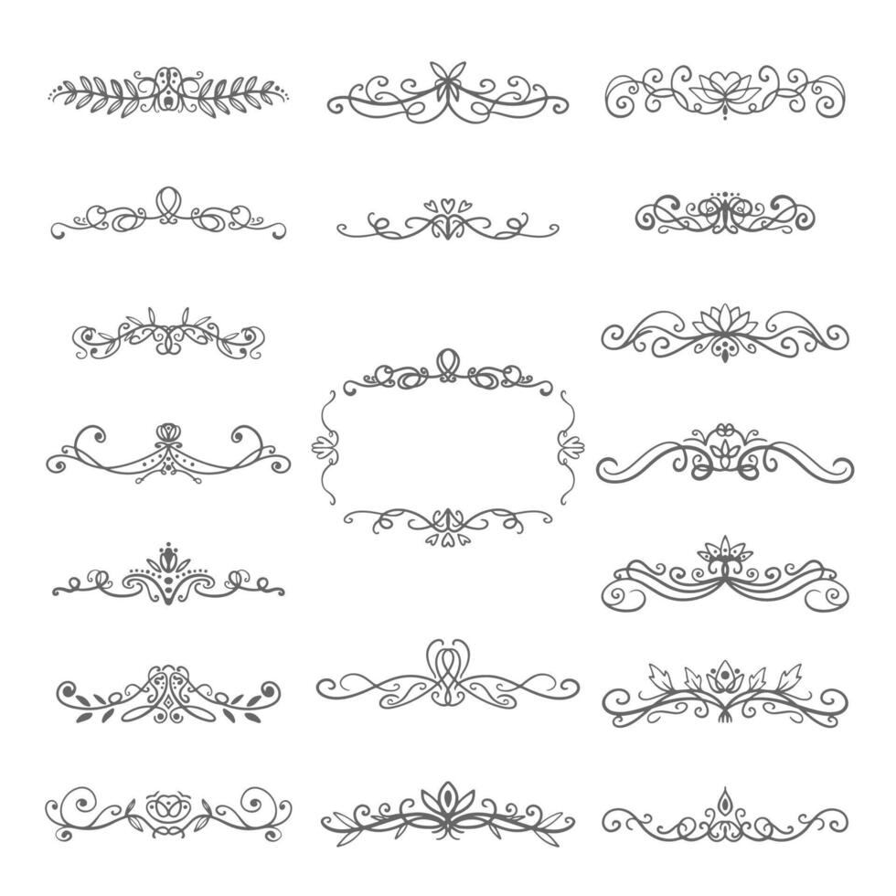 Set of elegant design elements for decorative vector illustration