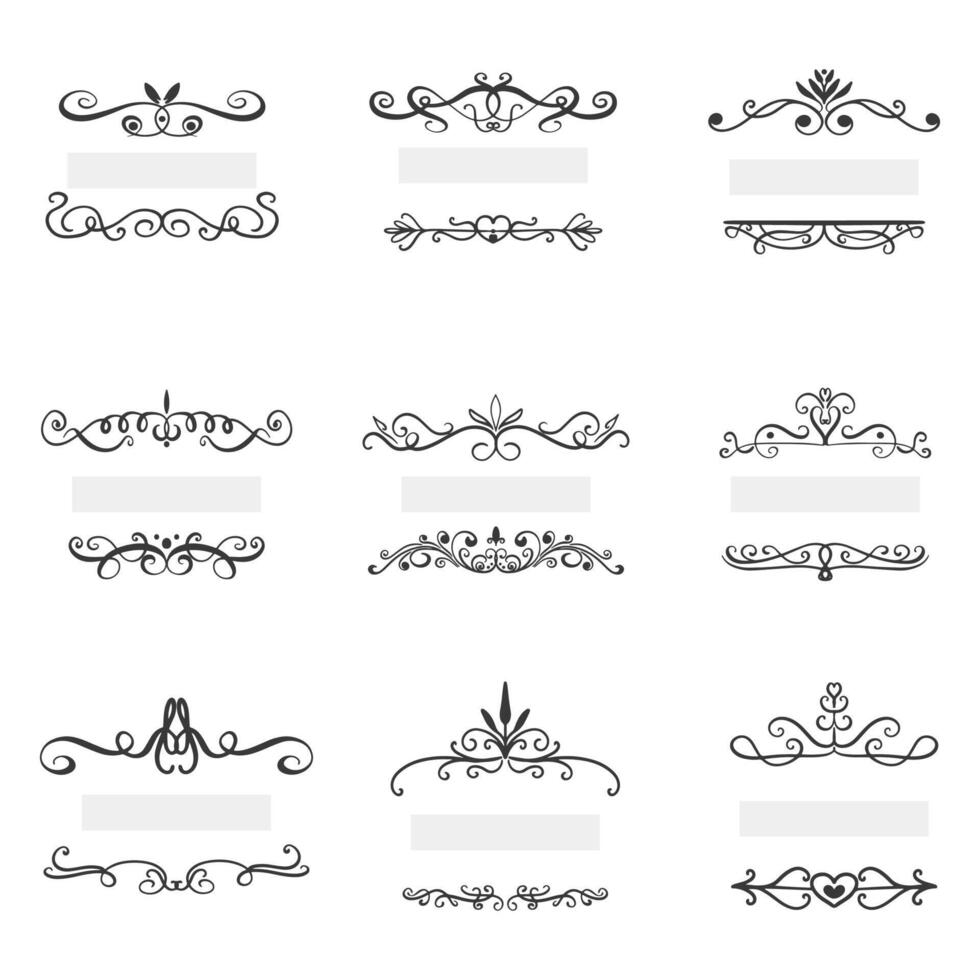 Set of elegant design elements for decorative vector illustration